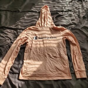 girl large CHAMPION pink long sleeve with hood